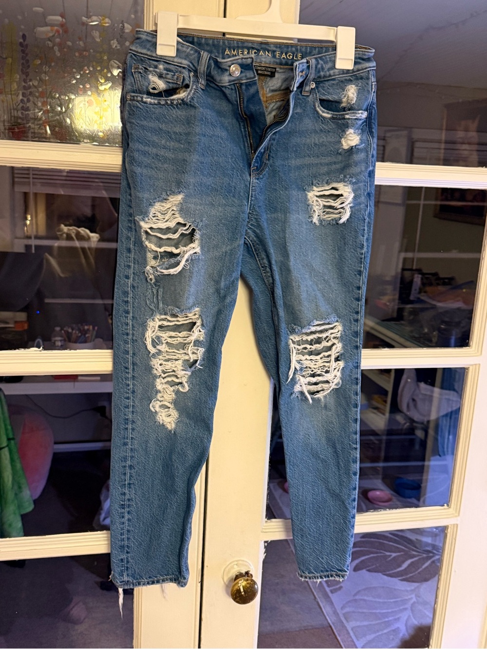 American Eagle Outfitters Ripped Light Blue Skinny Jeans
